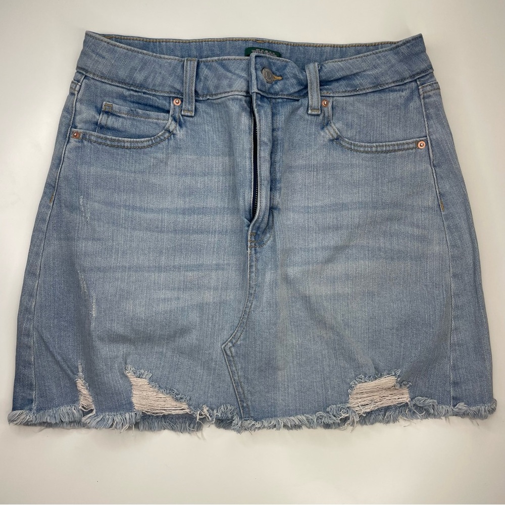 Wild Fable Light‎ Blue Distressed Denim Jean Skirt size 10
